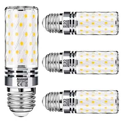 Immagine di Anmossi Lampadina LED E27,Lampadine Mais 12W Equivalenti a 100W Incandescenza,Bianca Calda 3000K,1200Lm,Non Dimmerabile,Lampadina Filettata Edison,E27 Illuminazione LED,4 Pezzi
