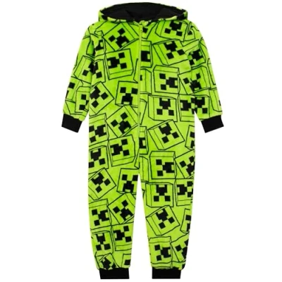 Immagine di MINECRAFT Pigiami Interi a Maniche Lunghe per Ragazzi Creeper Multicolore 11 12 Anni
