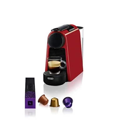 Immagine di Nespresso Essenza Mini EN85.R, Macchina da caffè di De&#039;Longhi, Sistema Capsule Nespresso, Serbatoio acqua 0.6L, Ruby Red