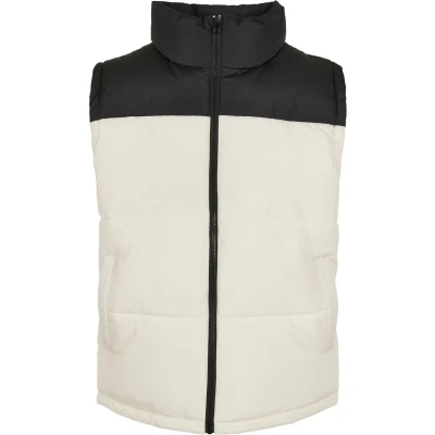 Immagine di Urban Classics Block Puffer VEST Smanicato, Uomo, Taglia: Large, Black/whitesand