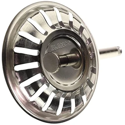 Immagine di Blanco, 119146, filtro griglia per lavandino, 7,9 cm, con perno un facile utilizzo, 18 fori di scarico, pezzo ricambio originale, in acciaio inox