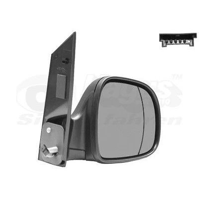 Immagine di Specchio retrovisore esterno Van Wezel 3080808 Dx nero ruvido completo, asferico, per regolazione elettrica specchio, termico