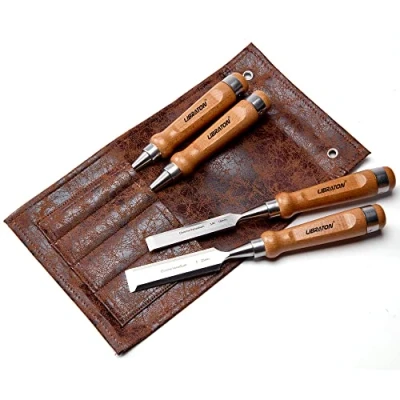 Immagine di Libraton Set Scalpelli per Legno, 4 Pezzi da Falegname, Scalpello Utensili La Lavorazione del Legno