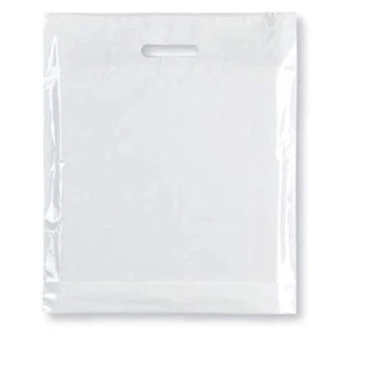 Immagine di Sabco 50 sacchetti di plastica resistenti con manico in trasparente, 38,1 x 45,7 7,6 cm