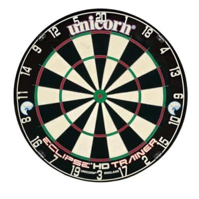 Immagine di UNICORN Eclipse HD Trainer Bersaglio per freccette da allenamento, doppio e triplo, setole in sisal, colore: nero