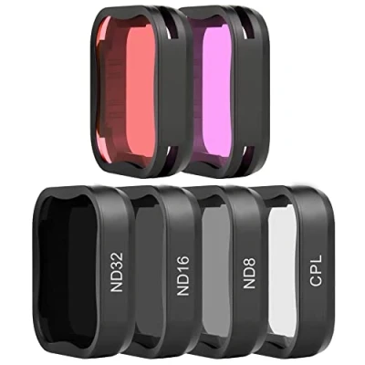 Immagine di SOONSUN Confezione da 6 filtri lenti per GoPro Hero 7 5 nero (ND8, ND16, ND32, CPL, magenta filtro), polarizzatore circolare a densità neutra e subacquei fotocamera