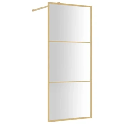 Immagine di vidaXL Parete per Doccia Walk in Vetro Trasparente ESG 80x195 cm Oro