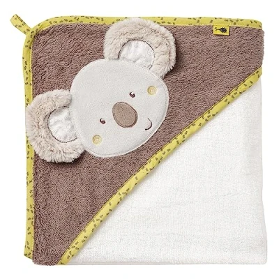 Immagine di asciugamano da bagno Fehn Australia poncho per bambini in cotone con cappuccio neonati e 0+ mesi misura 80 x cm
