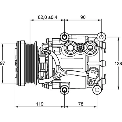 Immagine di MAHLE ORIGINAL ACP 22 000P Compressore Aria Condizionata Scroll90v 12V PAG 46 R134a con anello tenuta FORD: Focus Mk1 Hatchback, Fusion Station Wagon