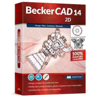 Immagine di BeckerCAD 14 2D CAD software compatible with AutoCAD and Windows 11, 10, 8 7 for home design, architecture, engineering more