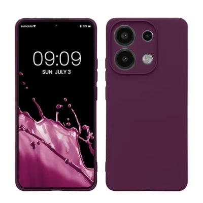 Immagine di kwmobile Custodia Compatibile con Xiaomi Redmi Note 13 4G Cover Back Case per Smartphone in Silicone TPU Protezione Gommata viola bordeaux