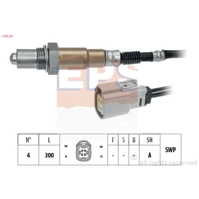 Immagine di EPS 1.998.367 Sonda lambda Made in Italy OE Equivalent riscaldato, planare, Filettatura prelubrificata FORD: FIESTA 6