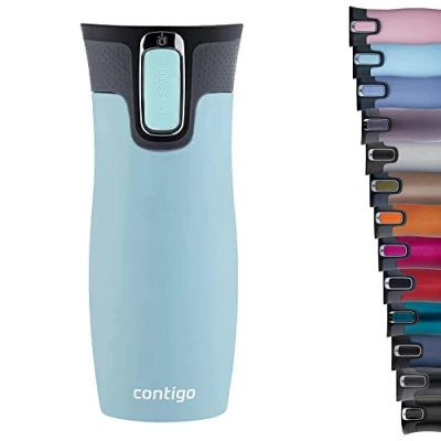 Immagine di Contigo West Loop AUTOSEAL tazza termica, acciaio inox, bicchiere termico, caffè da viaggio, senza BPA, mug termica a tenuta stagna, coperchio easy clean, bevande calde fino 5 ore, 470 ml