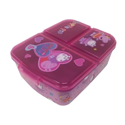 Immagine di Contenitore per il pranzo bambini, a scelta: Frozen, PJ Masks, Spiderman, Avengers, Mickey, Paw Patrol, in plastica senza BPA, Peppa Pig