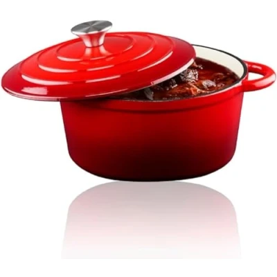 Immagine di alpina Padella in ghisa con coperchio Ø 24 cm Per tutte le fonti di calore Rosso