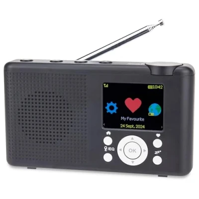 Immagine di Reflexion TRA23I/GR, radio Internet portatile con internet, DAB/DAB+ (16 Watt), display a colori, alimentazione batteria, 99 stazioni di memoria, nero