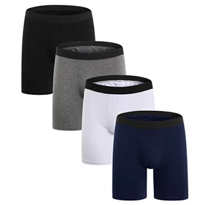 Immagine di ZLYC Boxer da Uomo in Cotone a Gamba Lunga, Confezione 3/4,(Multicolore 4),XL