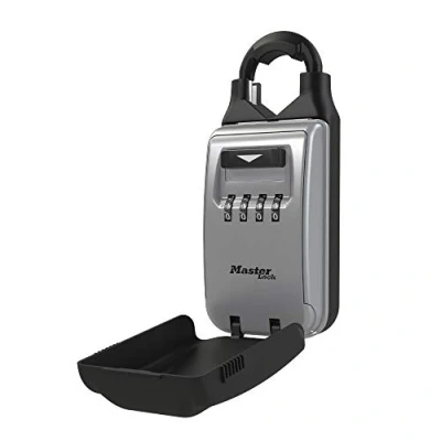 Immagine di Master Lock 5420EC Imposta la Tua Scatola di Serratura Portatile con Combinazione Anello Regolabile, Nero, 6 Key Capacity