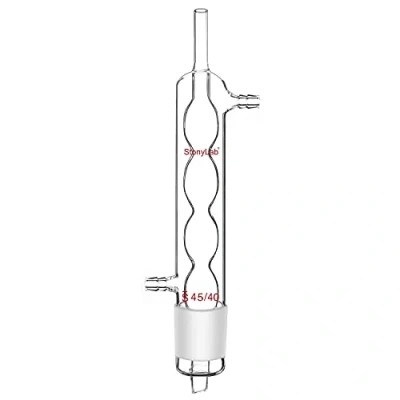 Immagine di stonylab Allihn Condensatore Reflusso per Estrattore Soxhlet, Vetro Borosilicato Condenser con Giunto 45/40, Lunghezza Rivestimento 500 mm in da Laboratorio