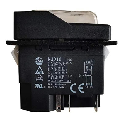 Immagine di KEDU KJD16 5Pins Interruttore elettromagnetico Interruttori A pulsante per apparecchiature macchine utensili industriali AC 220 240V 16A 2HP 16 (12) 10 (8) 250V 5E4 IP55