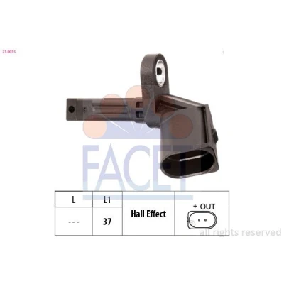 Immagine di FACET 21.0015 Sensore ABS AUDI: A4 B8 Avant, A6 C5 A7 Sportback