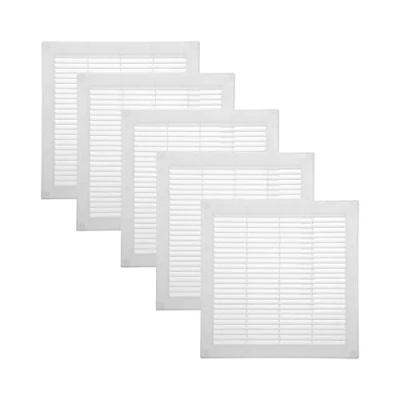 Immagine di Vent Systems copertura per sfiato dell&#039;intradosso, 30 x cm, colore bianco, confezione da 5 pezzi feritoia piatta quadrata griglia zanzariera integrata prese d&#039;aria HVAC