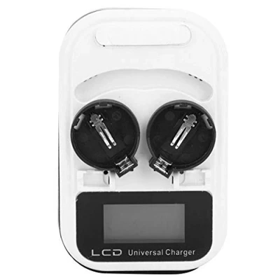 Immagine di Caricabatteria a Moneta da 2 Pezzi, Caricabatterie Bottone Ricaricabile Display LCD per Batteria al Litio Lir2016 Lir2025 Lir2032 100 240v(eu Plug)