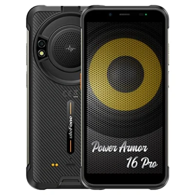 Immagine di Ulefone Smartphone Rugged ARMOR 16 PRO Android 12, Altoparlante 122dB, 9600mAh Batteria, Torcia Antiriflesso, Fotocamera 16MP+8MP, 4GB+64GB, 5,93&quot; IP68 Cellulare Robusto, Slot Per 3 Schede, NFC Nero