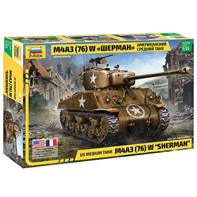 Immagine di Zvezda 3676 M4 A3 (76mm) Sherman Tank, Scala 1/35, Plastic Model Kit