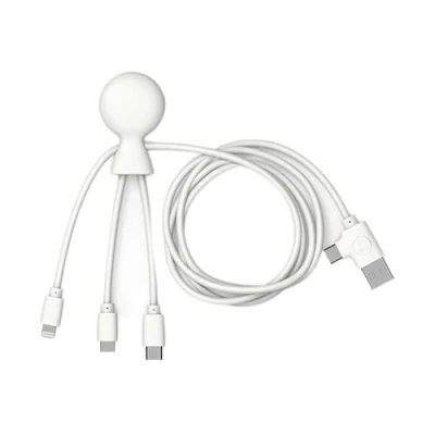 Immagine di Xoopar Mr Bio Smart Multi Cavo USB lungo 1 m funzione NFC 4 in C, USB, Micro Lightning Caricatore universale per smartphone iPhone Samsung Google Huawei Xiaomi LG Kindle