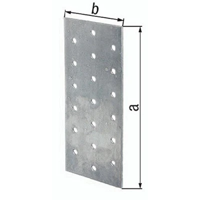 Immagine di Alberts 028894 332020 Piastra Forata, zincata Sendzimir, 200 x 100 mm