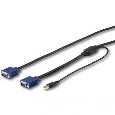 Immagine di StarTech.com Cavo KVM USB da 4,6m per Console Montabile ad Armadio Rack VGA &amp; Cablato con Singolo Connettore (RKCONSUV15)