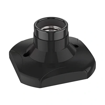 Immagine di ledscom.de Plafoniera/porta lampada ELEKTRA, porcellana, nero, 1x E27 max. 60W, zoccolo a risparmio energetico, accenti d&#039;ambiente, lucido, plastica, angolare, installazione rapida, intercambiabile,