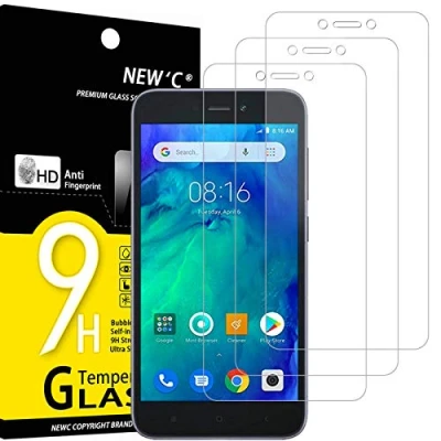 Immagine di NEW&#039;C 3 Pezzi, Vetro Temperato per Xiaomi Redmi Go, Pellicola Prottetiva Anti Graffio, Impronte, Senza Bolle, Durezza 9H, 0,33mm Ultra Trasparente, Resistente