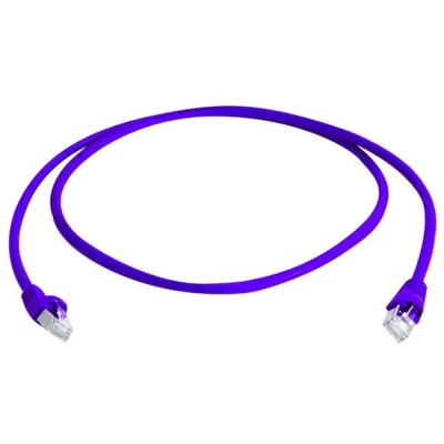 Immagine di Telegärtner L00003A0147 RJ45 cavo di rete, patch CAT 6A S/FTP 5.00 m Viola Ritardante fiamma, con protezione, Schermato a coppie, doppia schermatura,
