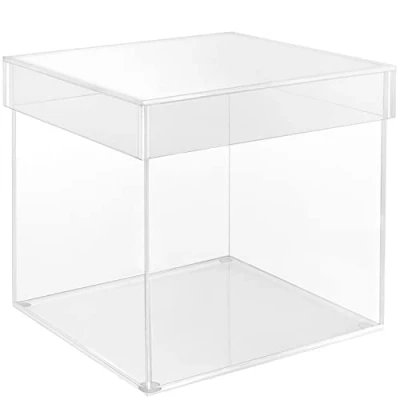 Immagine di BELLE VOUS Cubo Portaoggetti Espositore in Acrilico su 5 Lati 20 x 20,5 cm Trasparente per la Casa, Museo o Matrimonio Contenitore Oggetti, Vetrine, Gioielli e Regali
