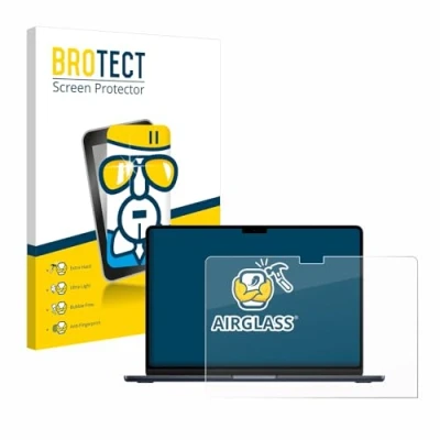 Immagine di brotect Pellicola Protettiva Vetro per Apple MacBook Air 13&quot; M3 2024 Protezione Schermo [Durezza Estrema 9H, Chiaro]