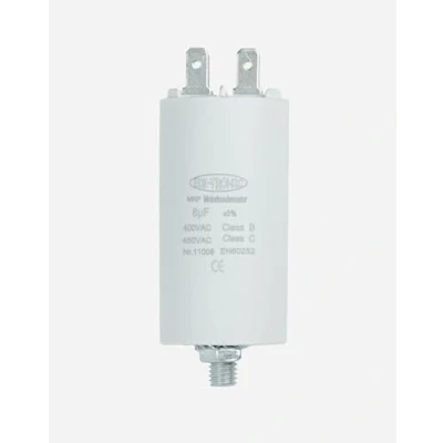 Immagine di EDI TRONIC condensatore di avviamento per motore, 8µF 450V presa M8 con connettore piatto 6,3mm