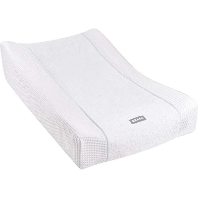 Immagine di Béaba Fodera per Materassino Fasciatoio Sofalange, 100% Cotone Biologico, Tessuto a Spugna, Lavabile in Lavatrice, Made France, Tessuti Certificati Oekotex, Bianco