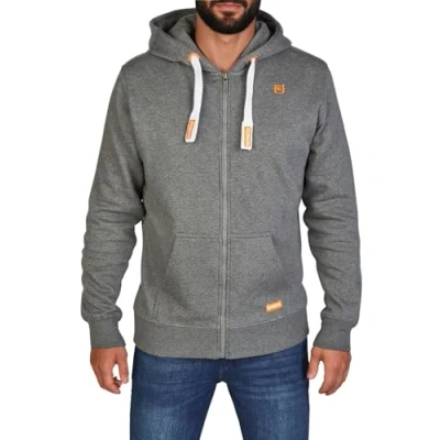 Immagine di riverso Felpa da Uomo con Cappuccio Noah, Cerniera, in Tinta Unita, 60% Cotone, Grigio, Marrone, Verde, Rosso, Blu, Nero, S, M, L, XL, 2XL, 3XL, 4XL, 5XL Grey Melange Standard 2 (23300) XL