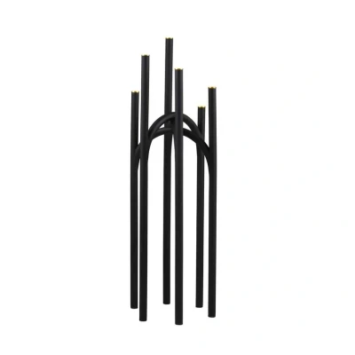 Immagine di Portacandele AYTM Angui, nero, altezza 92 cm, ferro