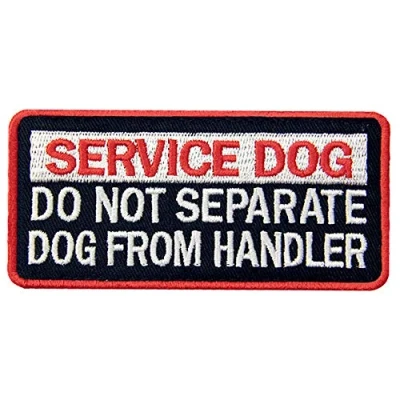 Immagine di cane di servizio Non separare il dal gestore Giubbotti/cablaggi con Fissaggio Chiusura a uncino e asola Ricamata Toppa