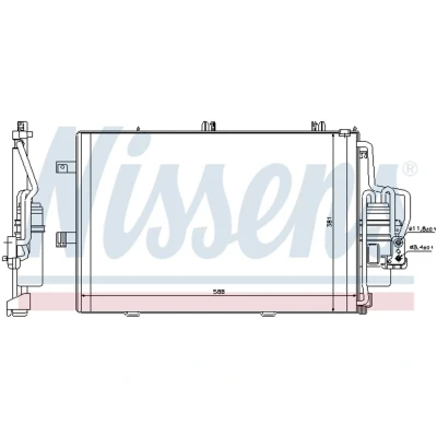 Immagine di NISSENS 94546 Condensatore con essiccatore Alluminio 588 R 134a OPEL: Corsa C Hatchback