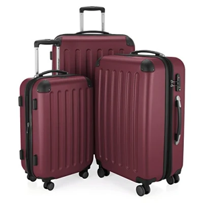Immagine di HAUPTSTADTKOFFER SPREE Set di 3 valigie, Valigie rigide, Trolley con 4 doppie ruote, Bagaglio da viaggio opaco, viaggio, TSA, (S, M e L), Borgogna
