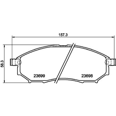 Immagine di HELLA 8DB 355 013 141 Kit pastiglie freno con segnalatore acustico usura NISSAN: NP300 Navara Pick up, Qashqai / Qashqai+2 I, Murano II