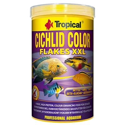 Immagine di Cichlid Color Flakes 1000 ml / 160 g Cibo esaltatore di colore ad alto contenuto proteine per i ciclidi