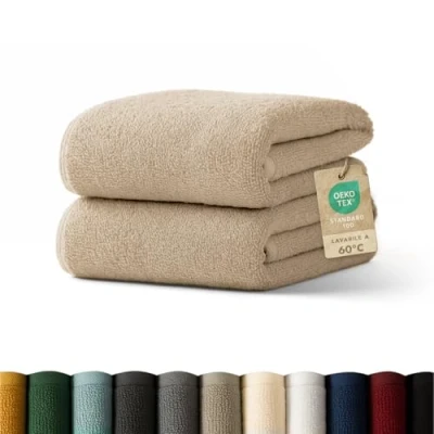 Immagine di Blumtal Asciugamani Bagno, Set Super Assorbenti, 100% Cotone Certificato Oeko Tex 100, 2 (50x100cm), Verde Scuro