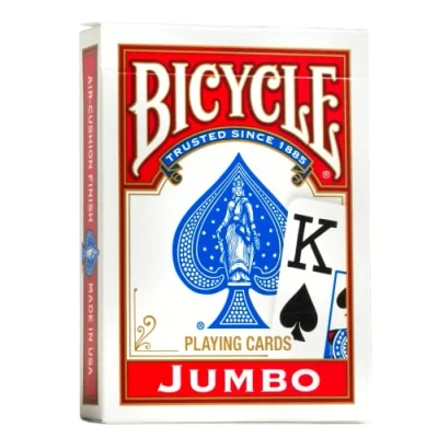 Immagine di Biciclette Jumbo Indice, 1 Mazzo, Rosso o Blu (Il Colore può variare), Finitura Cuscino d&#039;Aria, Professionale, superba maneggevolezza e Durata