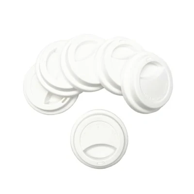Immagine di NanTun Set di 6 coperchi riutilizzabili in silicone anti fuoriuscite per tazza da caffè, colore: bianco
