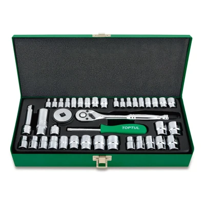 Immagine di TOPTUL GCAD4002 Set bussole 40 Esagonale 1/4, 3,8 con funzionalità cricco